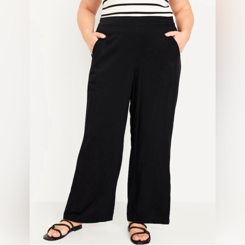 NWT! Old Navy Black High-Waisted Playa Soft-Spun Wide-Leg Pants 🛝 - Picture 7 of 10